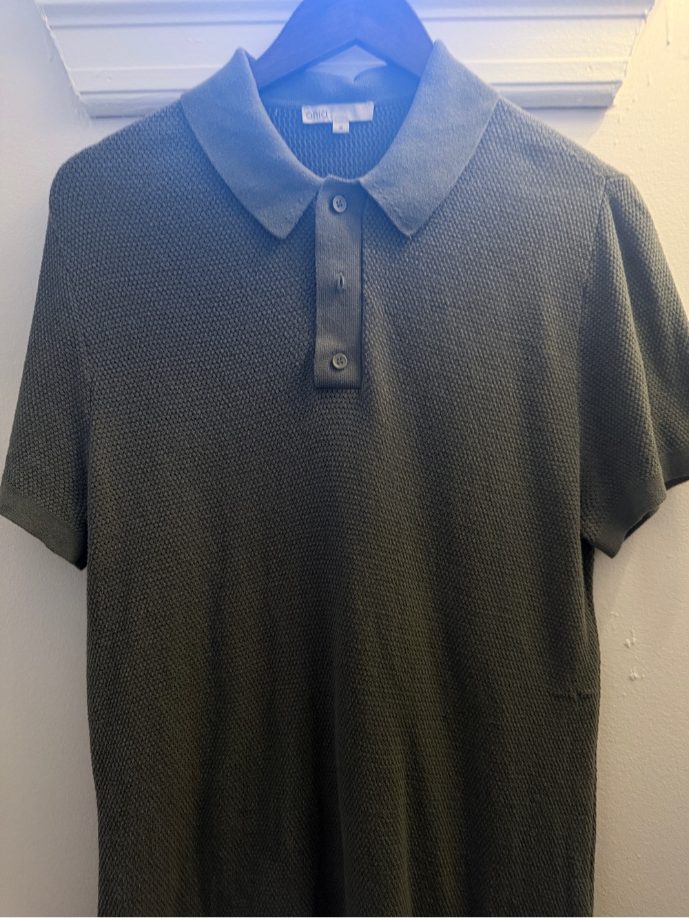 Olive Green Knit Polo Shirt